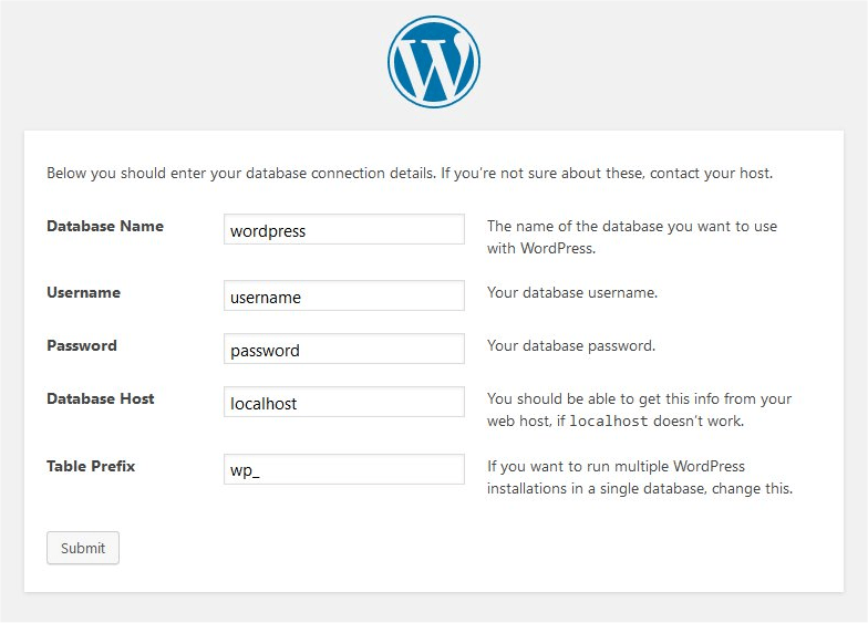 Installing WordPress in 1 minute 3 install step3 v47